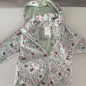NEW H&M Kids Floral Raincoat - Green and Pink